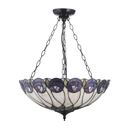 Endon 111872 - Tiffany-kroonluchter aan ketting HUTCHINSON 3xE27/60W/230V Ø 50 cm