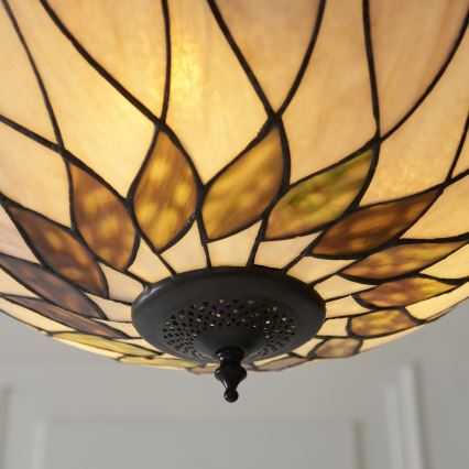 Endon 111872 - Tiffany-kroonluchter aan ketting HUTCHINSON 3xE27/60W/230V Ø 50 cm