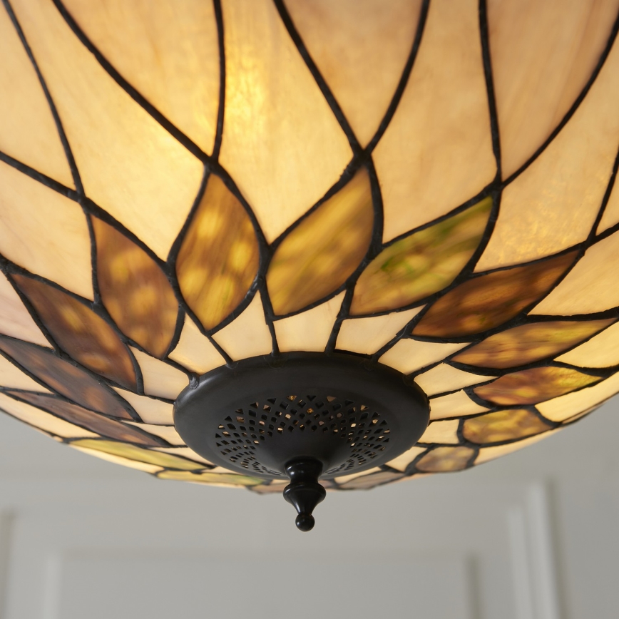 Endon 111872 - Tiffany-kroonluchter aan ketting HUTCHINSON 3xE27/60W/230V Ø 50 cm