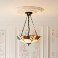 Endon 111879 - Tiffany INGRAM kroonluchter met ketting 3xE27/10W/230V Ø 45 cm
