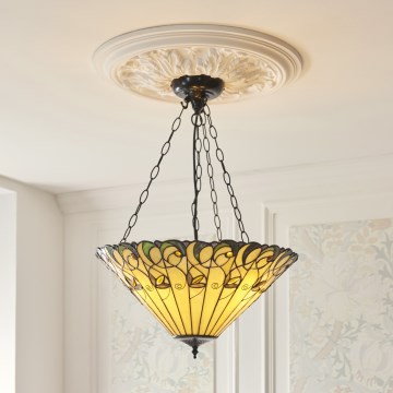 Endon 111881 - Kroonluchter aan ketting Tiffany JAMELIA 3xE27/10W/230V Ø 50 cm