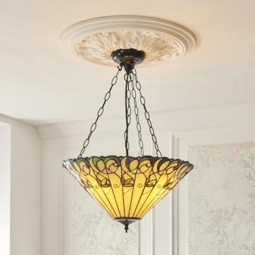 Endon 111881 - Kroonluchter aan ketting Tiffany JAMELIA 3xE27/10W/230V Ø 50 cm