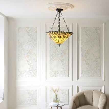 Endon 111881 - Kroonluchter aan ketting Tiffany JAMELIA 3xE27/10W/230V Ø 50 cm
