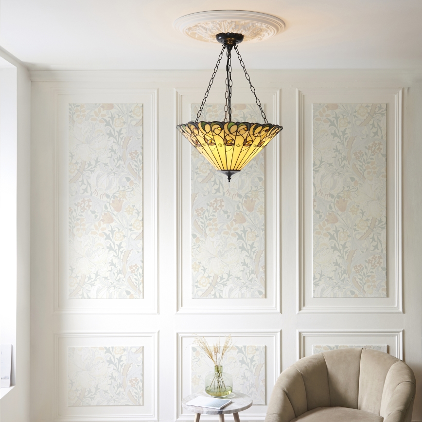 Endon 111881 - Kroonluchter aan ketting Tiffany JAMELIA 3xE27/10W/230V Ø 50 cm