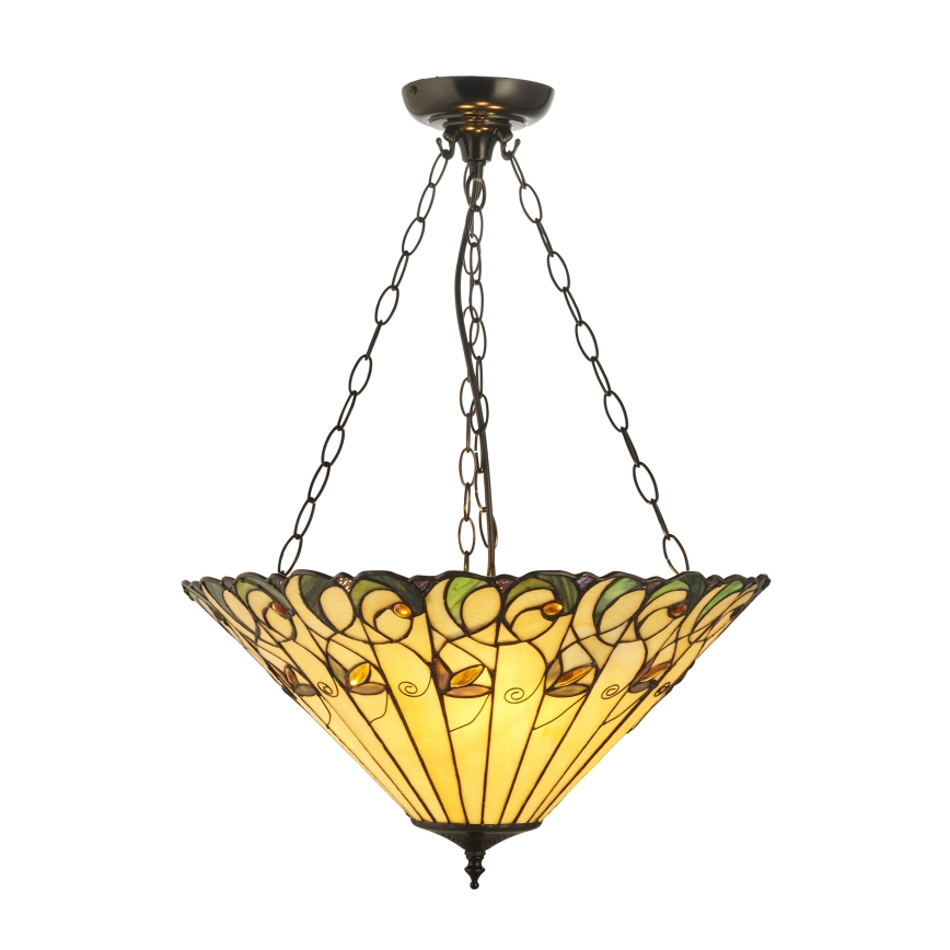 Endon 111881 - Kroonluchter aan ketting Tiffany JAMELIA 3xE27/10W/230V Ø 50 cm