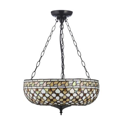 Endon 111882 - Kroonluchter aan ketting Tiffany MILLE FEUX 3xE27/10W/230V Ø 45 cm