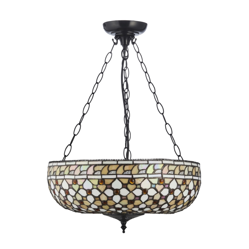 Endon 111882 - Kroonluchter aan ketting Tiffany MILLE FEUX 3xE27/10W/230V Ø 45 cm