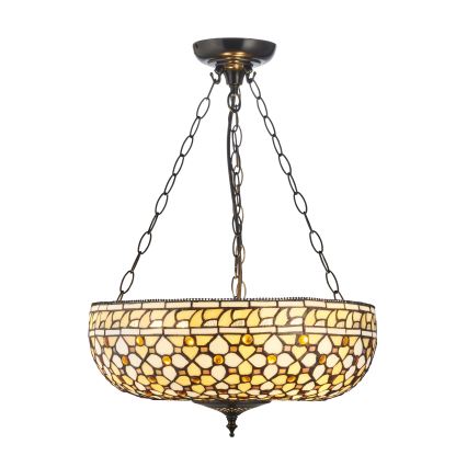 Endon 111882 - Kroonluchter aan ketting Tiffany MILLE FEUX 3xE27/10W/230V Ø 45 cm