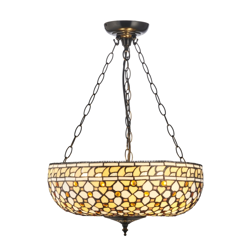 Endon 111882 - Kroonluchter aan ketting Tiffany MILLE FEUX 3xE27/10W/230V Ø 45 cm