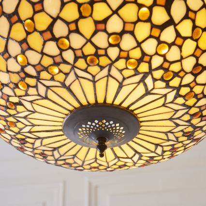 Endon 111882 - Kroonluchter aan ketting Tiffany MILLE FEUX 3xE27/10W/230V Ø 45 cm