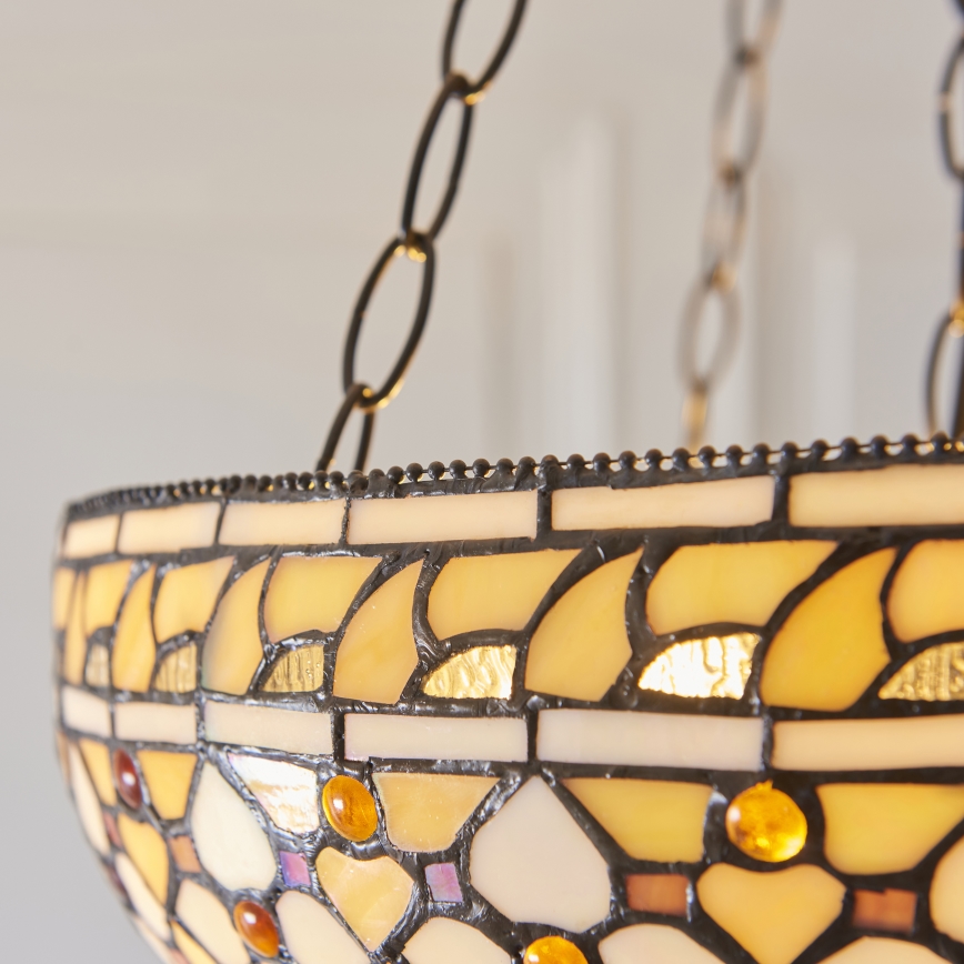 Endon 111882 - Kroonluchter aan ketting Tiffany MILLE FEUX 3xE27/10W/230V Ø 45 cm