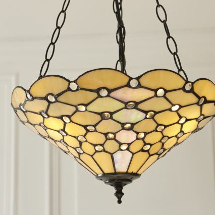 Endon 111884 - Kroonluchter met ketting Tiffany PEARL 3xE27/10W/230V Ø 37 cm