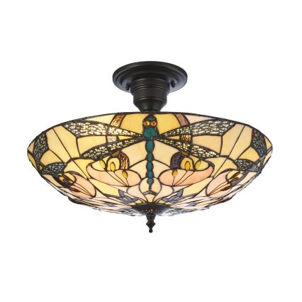 Endon 111892 - Opbouwplafondlamp Tiffany ASHTON 3xE27/10W/230V Ø 45 cm
