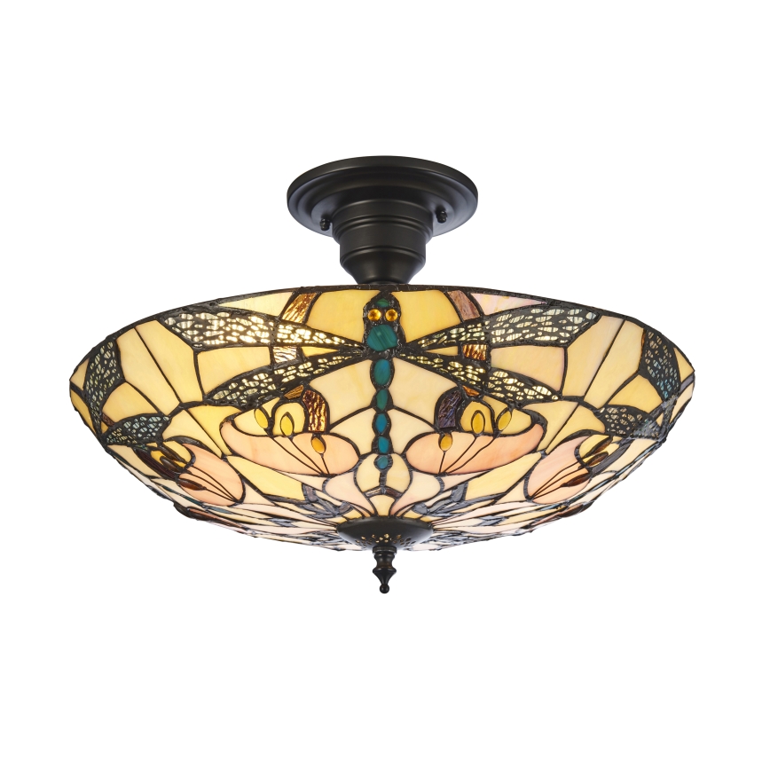 Endon 111892 - Opbouwplafondlamp Tiffany ASHTON 3xE27/10W/230V Ø 45 cm