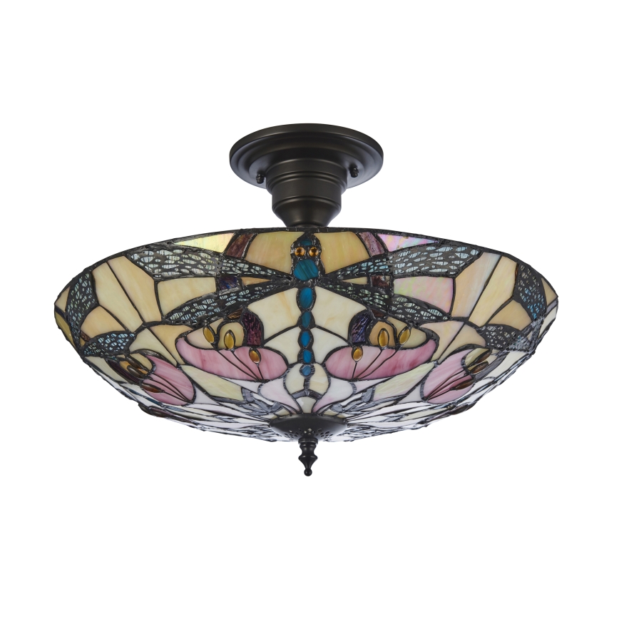 Endon 111892 - Opbouwplafondlamp Tiffany ASHTON 3xE27/10W/230V Ø 45 cm