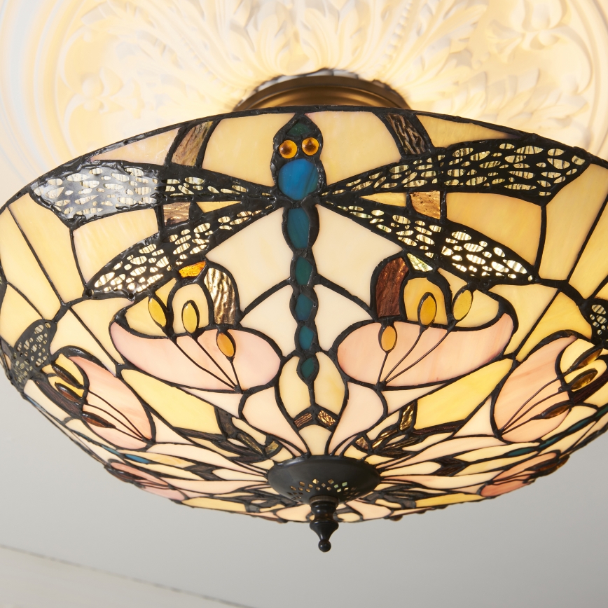 Endon 111892 - Opbouwplafondlamp Tiffany ASHTON 3xE27/10W/230V Ø 45 cm