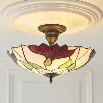 Endon 111896 - Opbouwkroonluchter Tiffany BOTANICA 3xE27/10W/230V Ø 45 cm