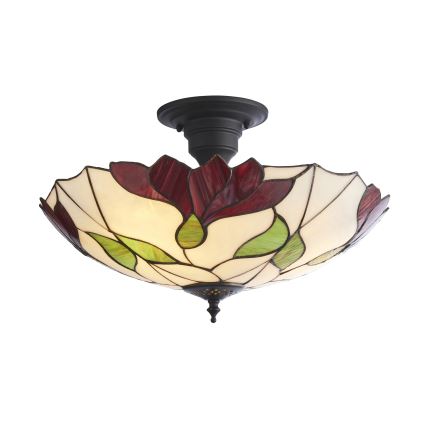 Endon 111896 - Opbouwkroonluchter Tiffany BOTANICA 3xE27/10W/230V Ø 45 cm