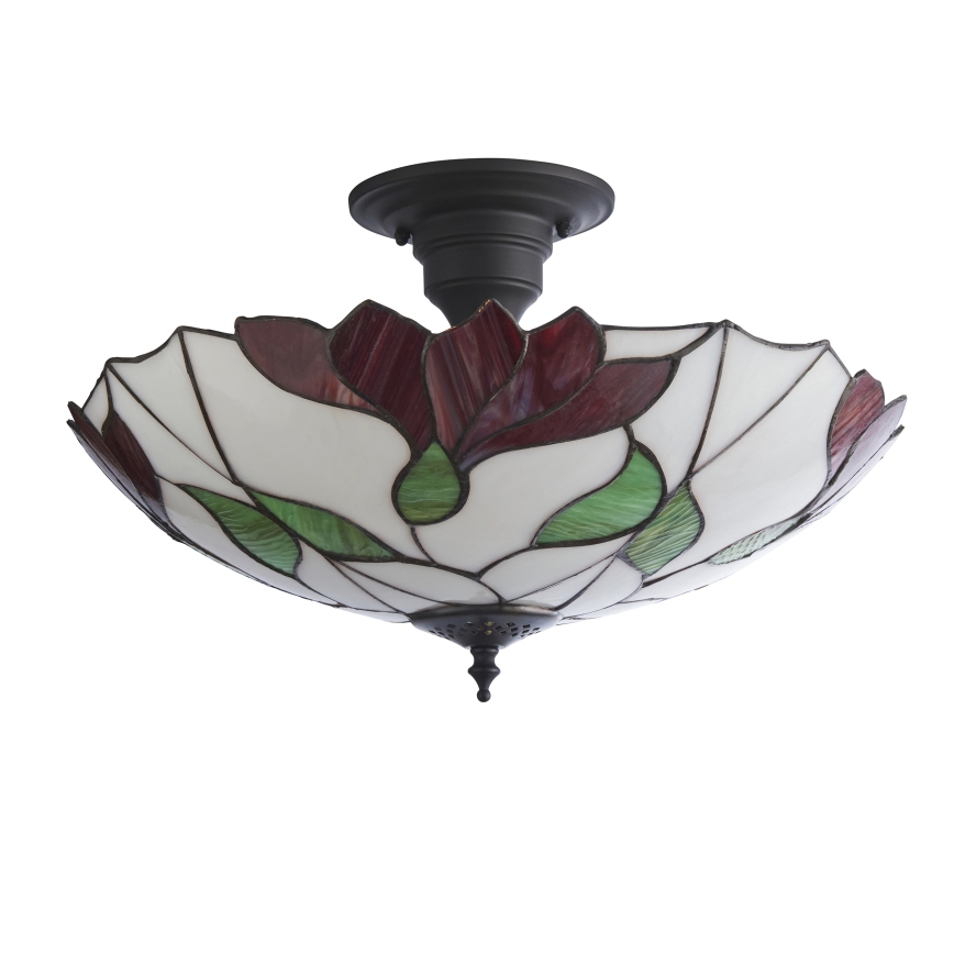 Endon 111896 - Opbouwkroonluchter Tiffany BOTANICA 3xE27/10W/230V Ø 45 cm