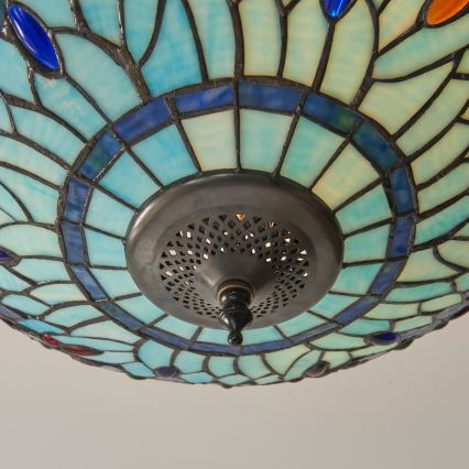 Endon 111897 - Tiffany DRAGONFLY plafonnière 3xE27/10W/230V Ø 41 cm