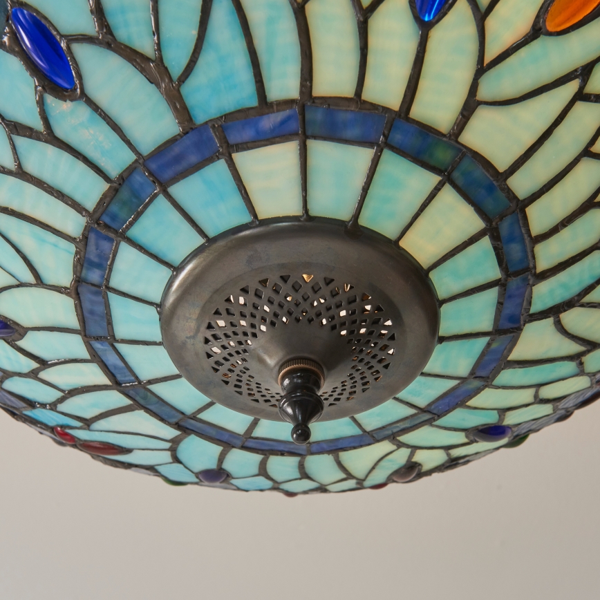 Endon 111897 - Tiffany DRAGONFLY plafonnière 3xE27/10W/230V Ø 41 cm