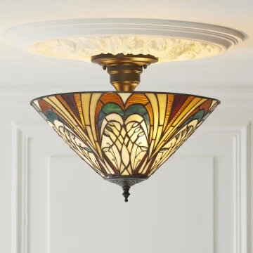 Endon 111905 - Opbouwkroonluchter Tiffany HECTOR 3xE27/10W/230V Ø 40 cm