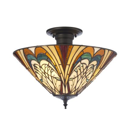 Endon 111905 - Opbouwkroonluchter Tiffany HECTOR 3xE27/10W/230V Ø 40 cm