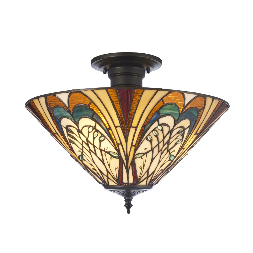 Endon 111905 - Opbouwkroonluchter Tiffany HECTOR 3xE27/10W/230V Ø 40 cm