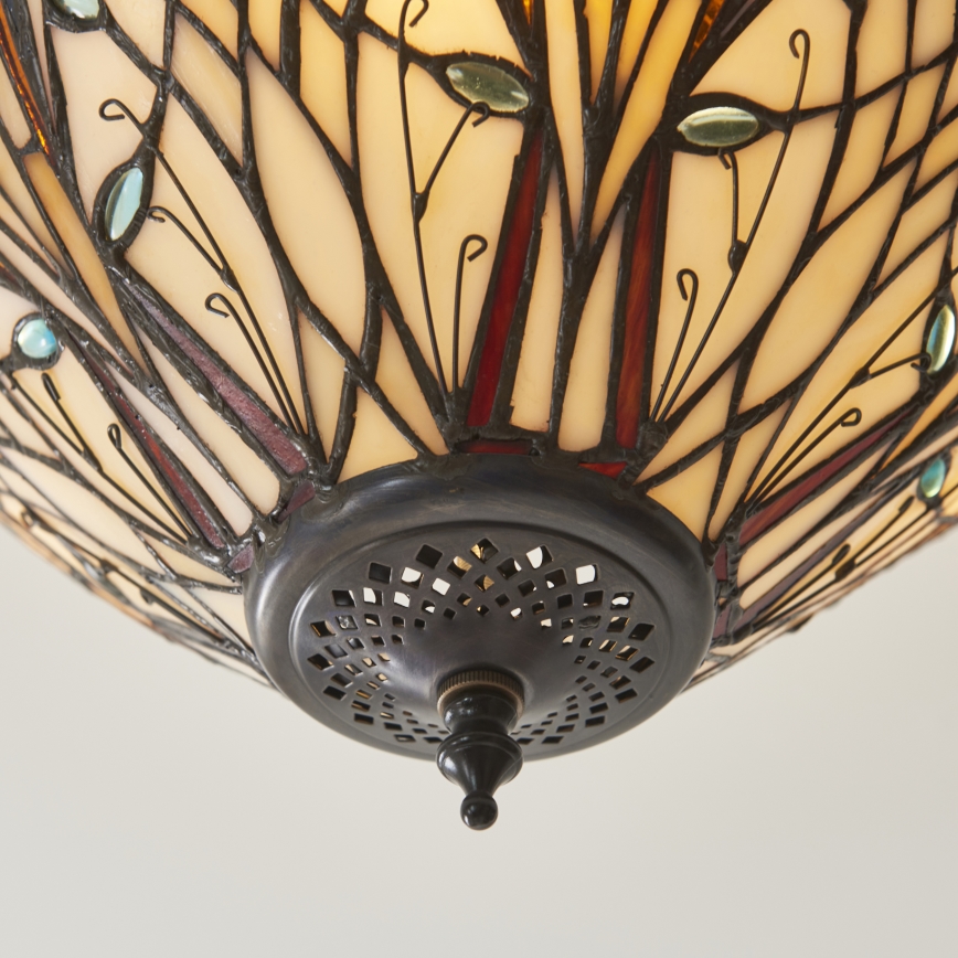Endon 111905 - Opbouwkroonluchter Tiffany HECTOR 3xE27/10W/230V Ø 40 cm
