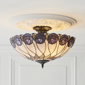 Endon 111906 - Plafondlamp Tiffany HUTCHINSON 3xE27/10W/230V Ø 50 cm