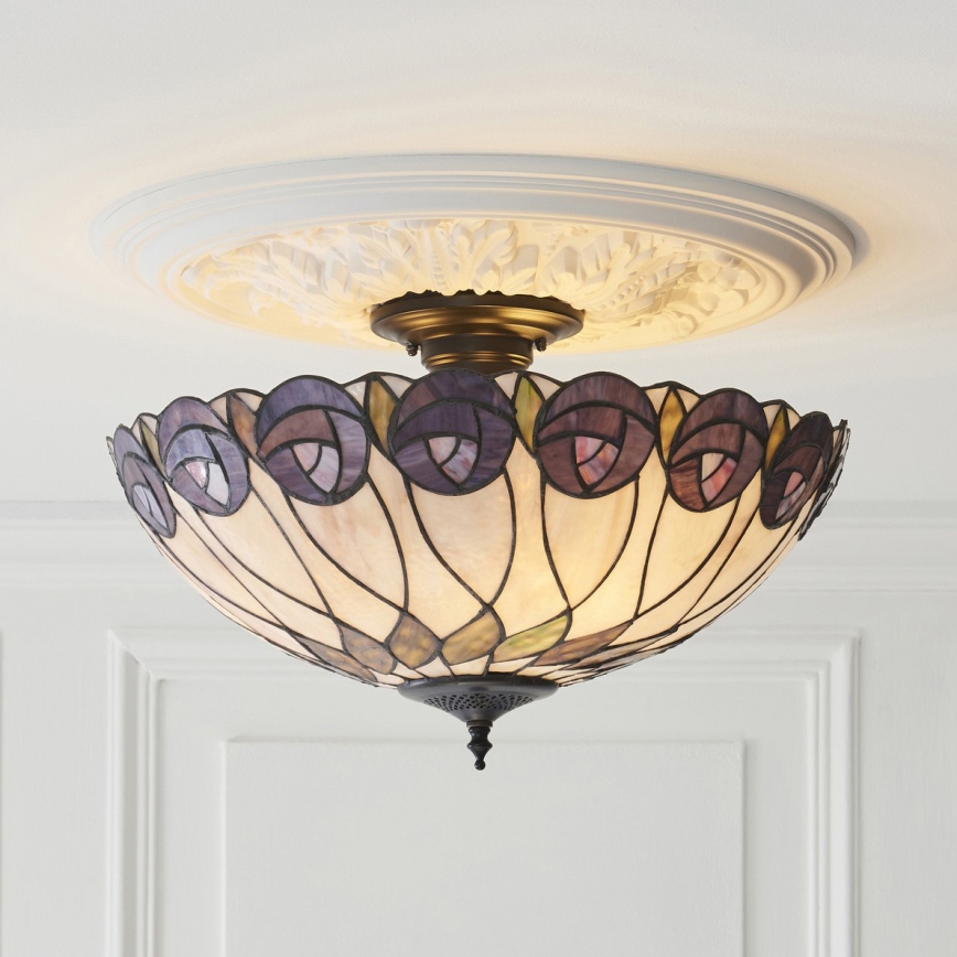 Endon 111906 - Plafondlamp Tiffany HUTCHINSON 3xE27/10W/230V Ø 50 cm