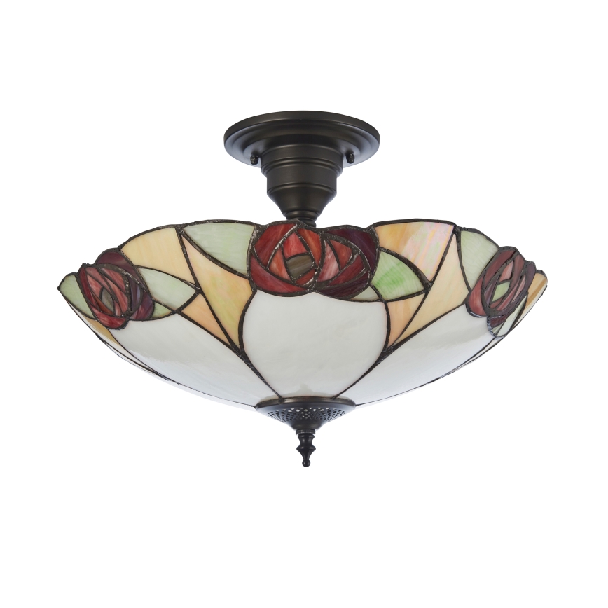 Endon 111907 - Opbouwkroonluchter Tiffany INGRAM, 3xE27/10W/230V, Ø 45 cm