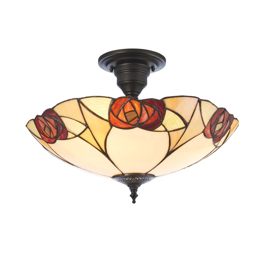 Endon 111907 - Opbouwkroonluchter Tiffany INGRAM, 3xE27/10W/230V, Ø 45 cm