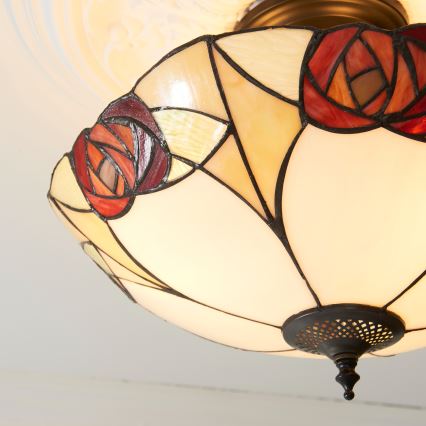Endon 111907 - Opbouwkroonluchter Tiffany INGRAM, 3xE27/10W/230V, Ø 45 cm