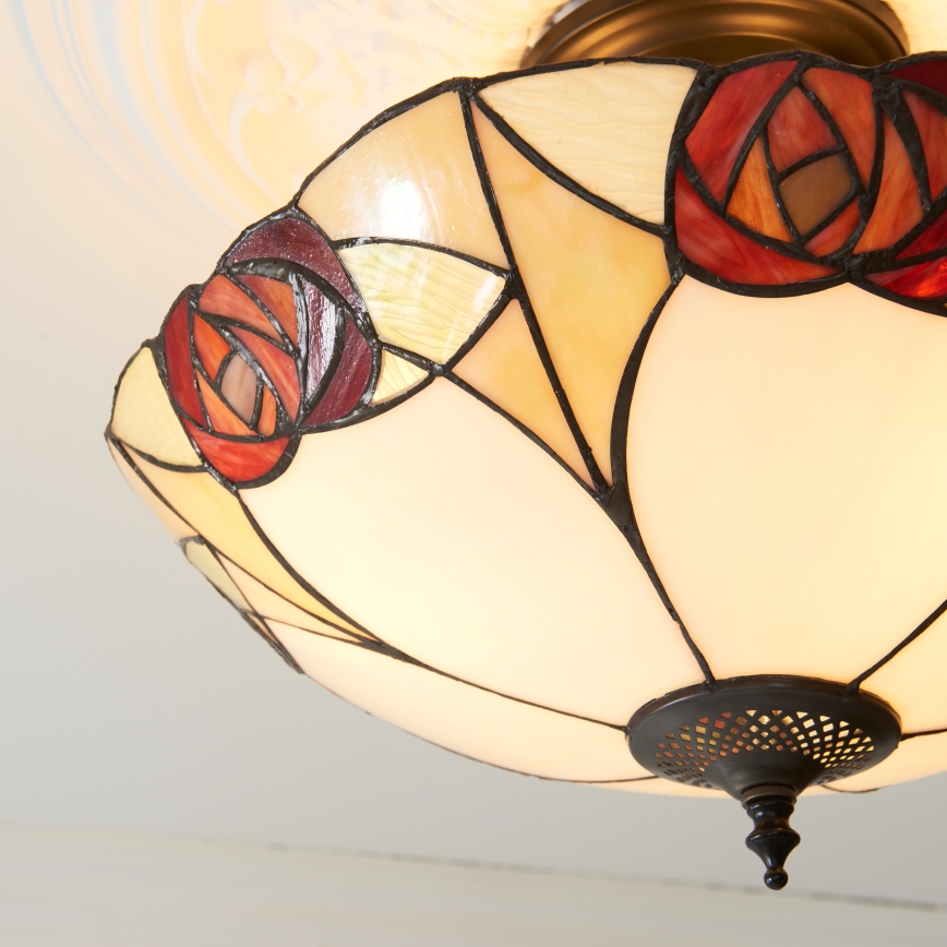 Endon 111907 - Opbouwkroonluchter Tiffany INGRAM, 3xE27/10W/230V, Ø 45 cm