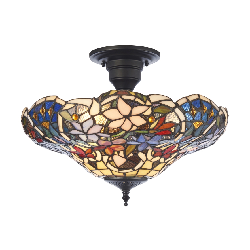 Endon 111915 - Tiffany SULLIVAN opbouwkroonluchter, 3x E27 / 10W / 230V, Ø 40 cm