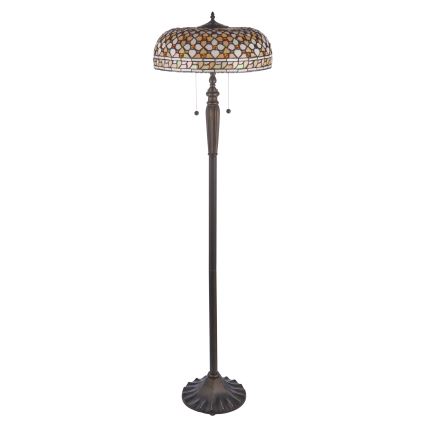 Endon 111921 - Vloerlamp Tiffany MILLE FEUX 2xE27/10W/230V Ø 45 cm