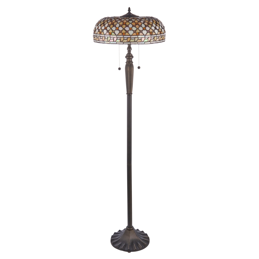 Endon 111921 - Vloerlamp Tiffany MILLE FEUX 2xE27/10W/230V Ø 45 cm