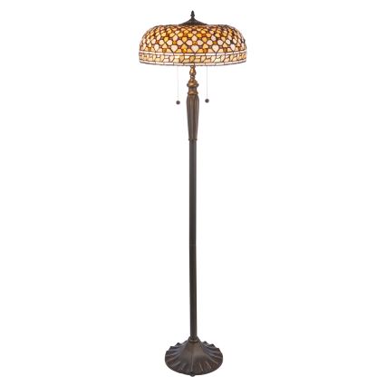 Endon 111921 - Vloerlamp Tiffany MILLE FEUX 2xE27/10W/230V Ø 45 cm