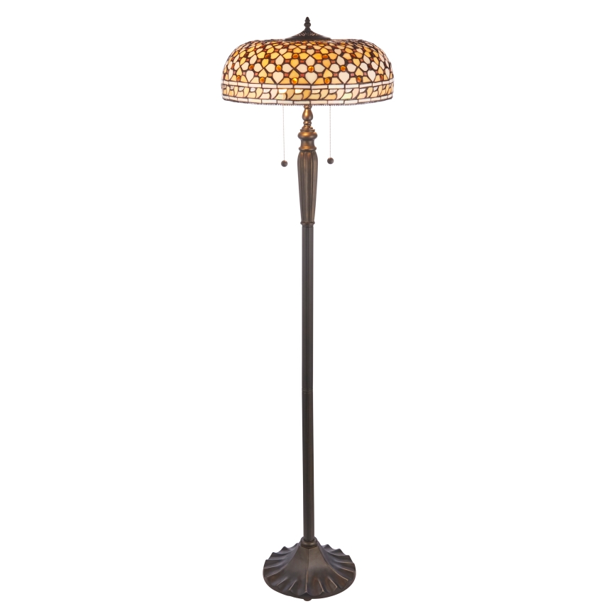 Endon 111921 - Vloerlamp Tiffany MILLE FEUX 2xE27/10W/230V Ø 45 cm