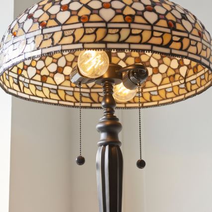 Endon 111921 - Vloerlamp Tiffany MILLE FEUX 2xE27/10W/230V Ø 45 cm