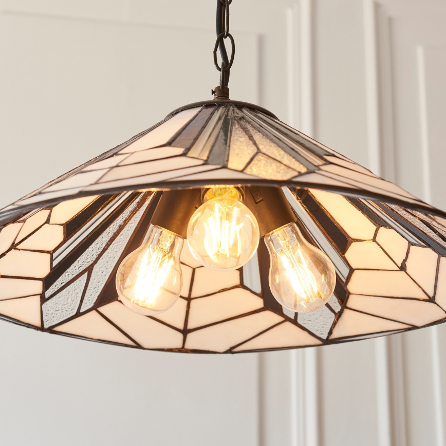 Endon 111922 - Kroonluchter aan ketting Tiffany ASTORIA 3xE27/10W/230V Ø 48 cm