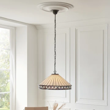 Endon 111961 - Kroonluchter aan ketting Tiffany FARGO 3xE27/10W/230V Ø 50 cm