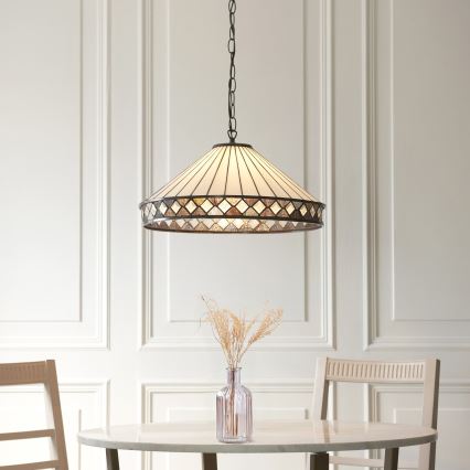 Endon 111961 - Kroonluchter aan ketting Tiffany FARGO 3xE27/10W/230V Ø 50 cm