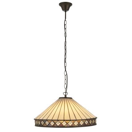 Endon 111961 - Kroonluchter aan ketting Tiffany FARGO 3xE27/10W/230V Ø 50 cm