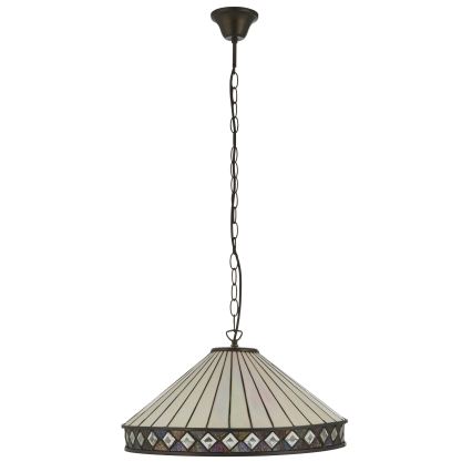 Endon 111961 - Kroonluchter aan ketting Tiffany FARGO 3xE27/10W/230V Ø 50 cm