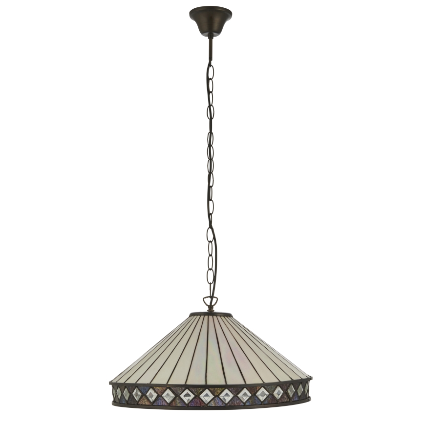 Endon 111961 - Kroonluchter aan ketting Tiffany FARGO 3xE27/10W/230V Ø 50 cm