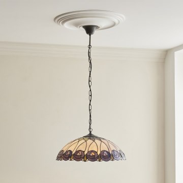 Endon 111985 - Tiffany HUTCHINSON kroonluchter aan ketting, 3xE27/10W/230V, Ø 50 cm