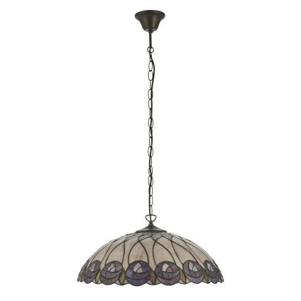 Endon 111985 - Tiffany HUTCHINSON kroonluchter aan ketting, 3xE27/10W/230V, Ø 50 cm