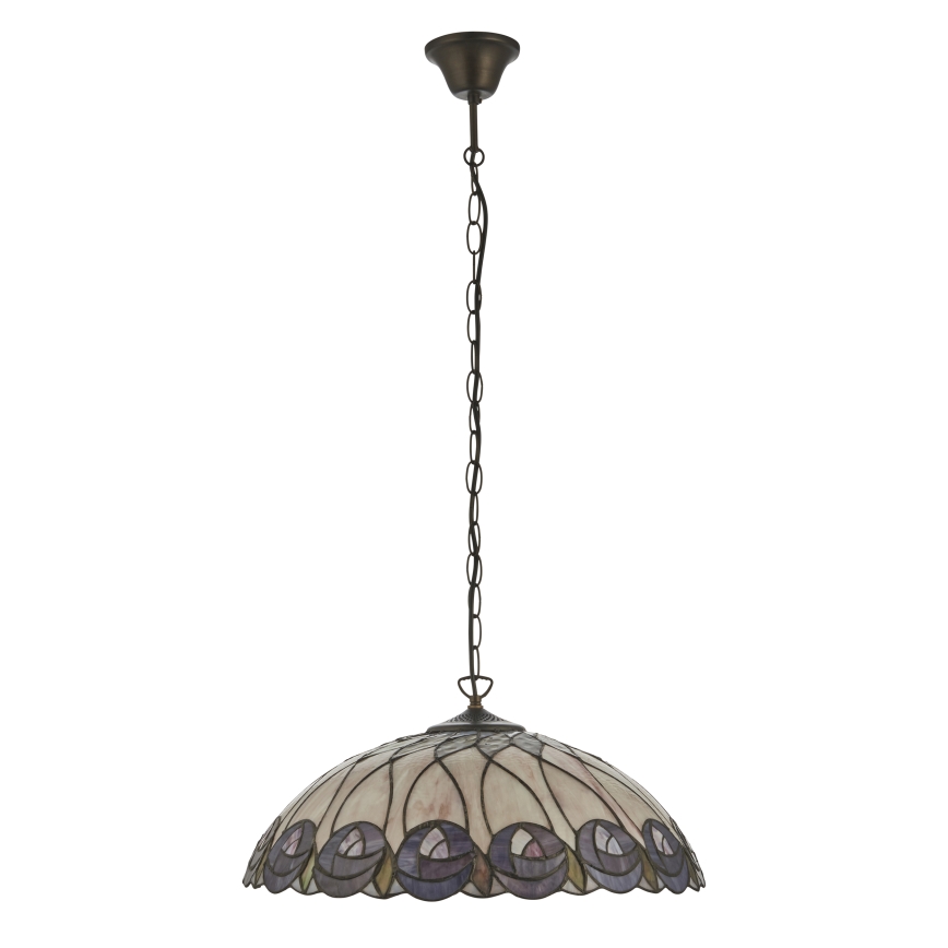 Endon 111985 - Tiffany HUTCHINSON kroonluchter aan ketting, 3xE27/10W/230V, Ø 50 cm